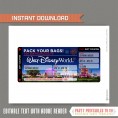 Editable Surprise Trip Ticket to Disneyland / Disneyworld 
